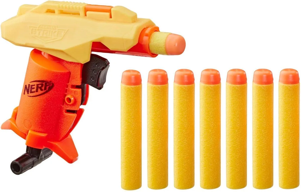 Alpha-Strike Stinger SD-1 Blaster met 8 Darts by Nerf in Orange, Yellow – product photo