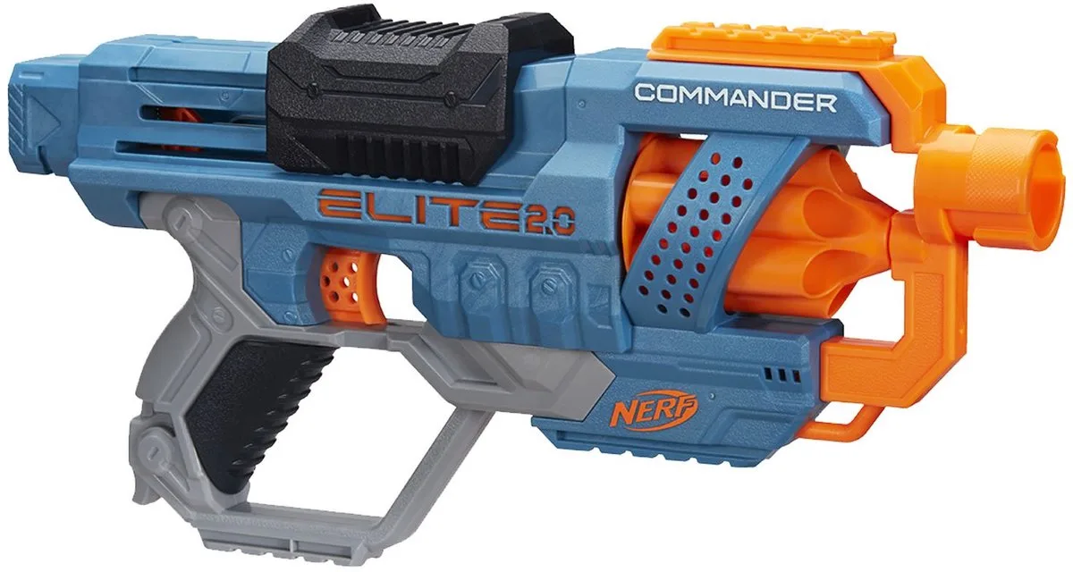 Elite 2.0 Commander RD-6-dartblaster, draaiende trommel, 12 Nerf Elite-darts, buitenspeelgoed by Nerf in Blue – product photo