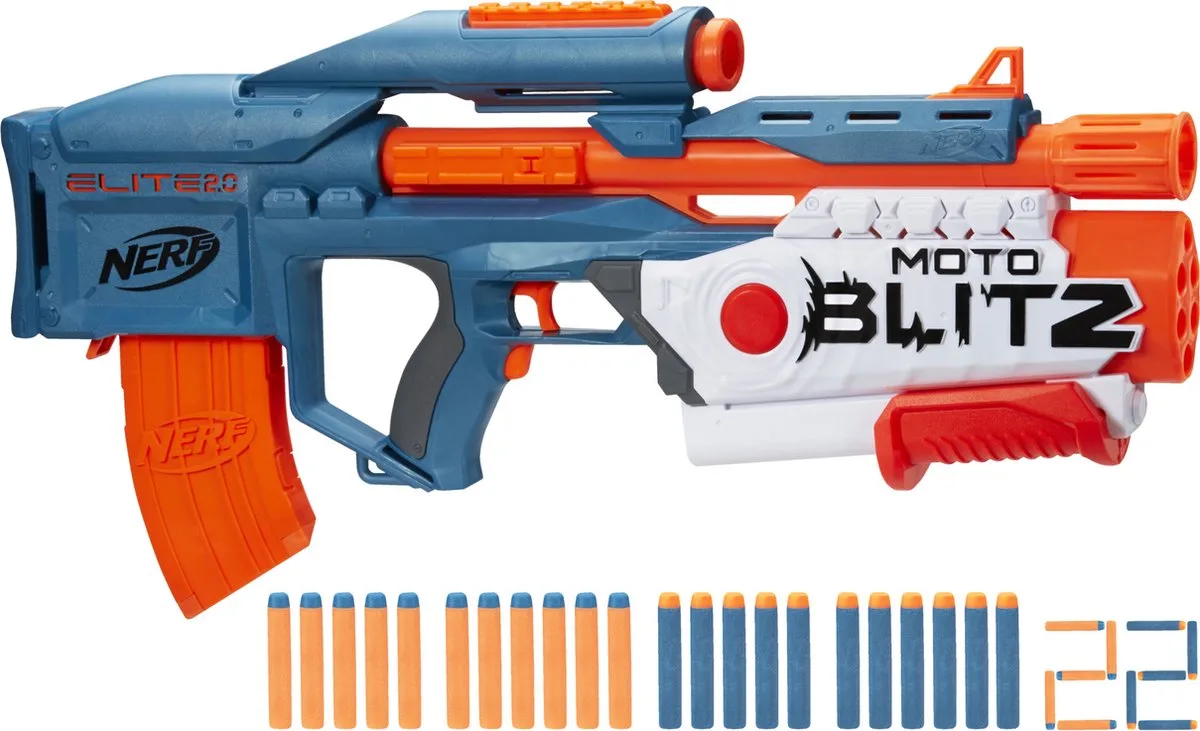 Elite 2.0 Motoblitz CS-10 - Blaster by Nerf in Blauw – Wit – product photo