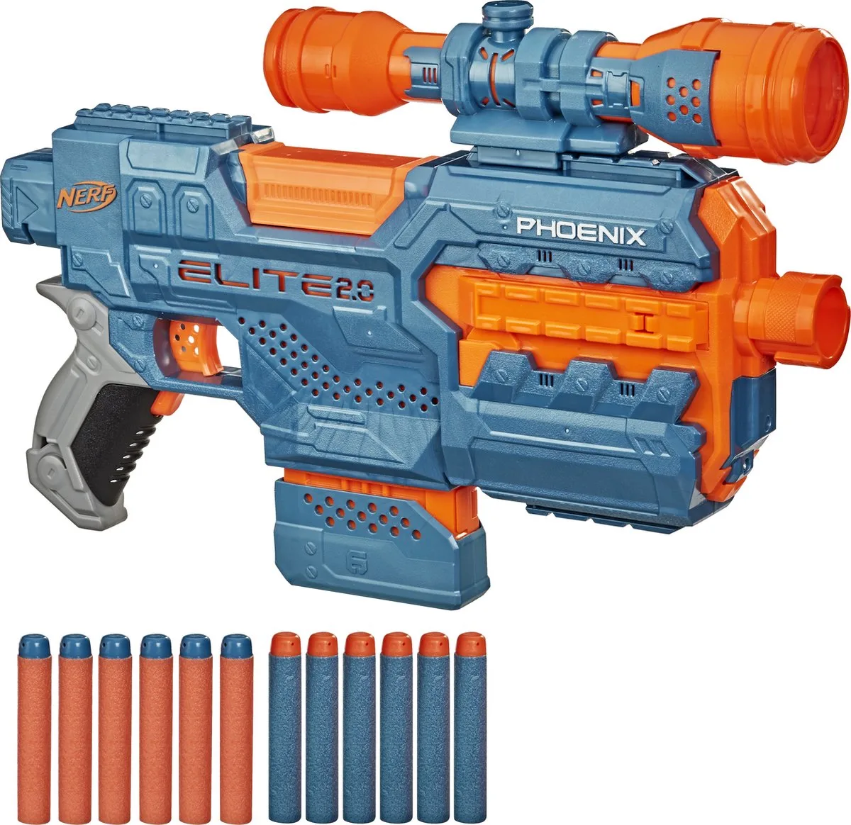 Elite 2.0 Phoenix CS 6 von Nerf in Blau, Orange – Produktfoto