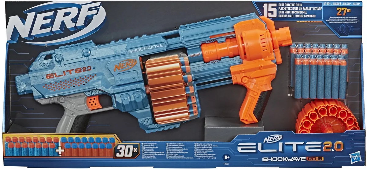 Elite 2.0 Shockwave RD 15 von Nerf in Blau, Orange – Produktfoto