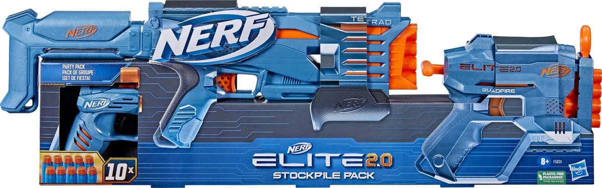 Elite 2.0 Stockpile pack ,F5031EU4, Speelgoedblaster, 8 jaar by Nerf in Orange, Blue – product photo