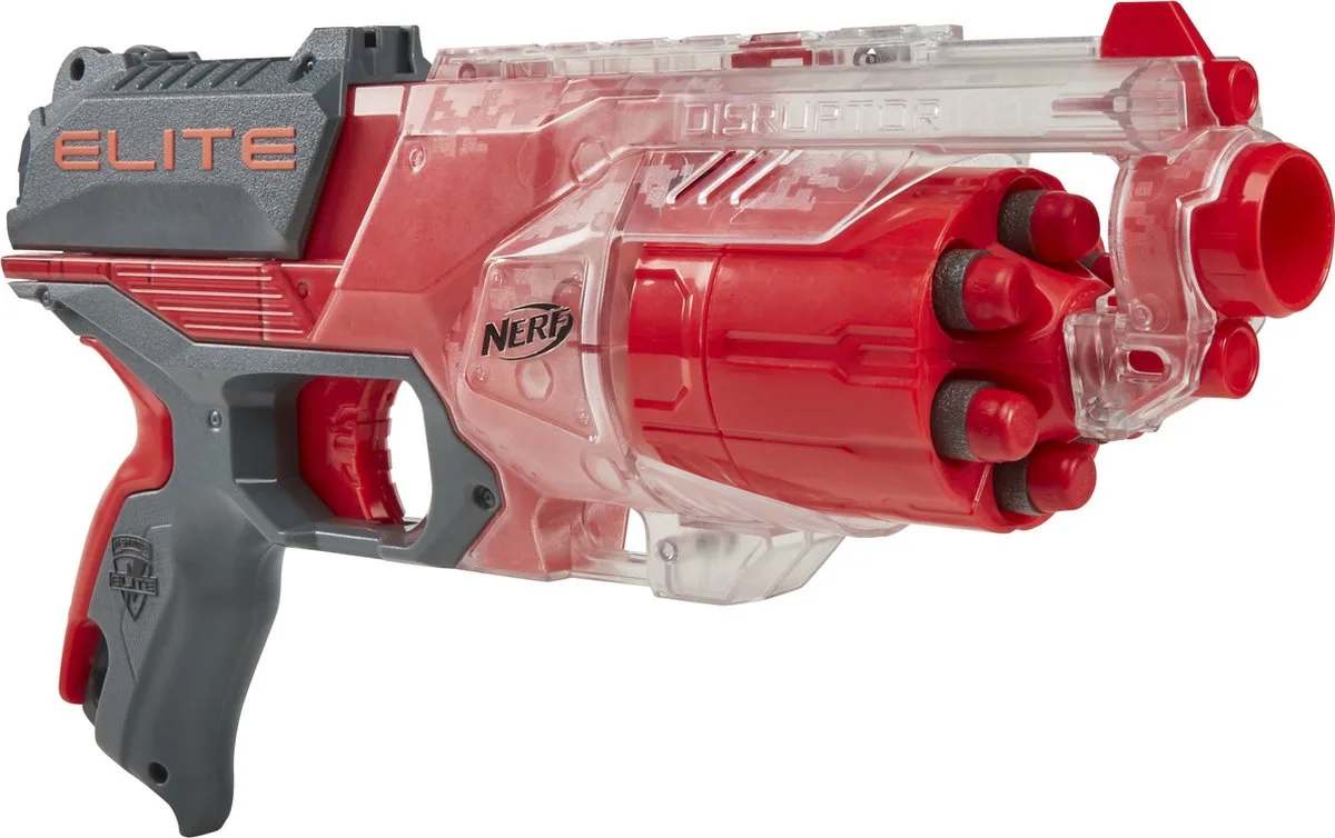 Elite Disruptor - Transparant/Rood van Nerf in Rood – productfoto