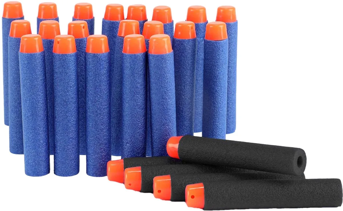 Foam Bullets Pakket - Geschikt voor o.a. Nerf en X-Shot - 26 Stuks - Extra Sterk en Herbruikbaar - Veilige Zachte Pijltjes voor Blasters - Compatibel met Meerdere Merken - Ideaal voor Binnen en Buiten - Duurzaam Speelgoed voor Kinderen en Tieners från Nerf i Blå – produktbild