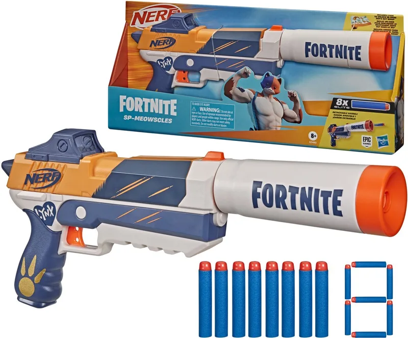 Fortnite SP-Meowscles Blaster van Nerf in Oranje – productfoto