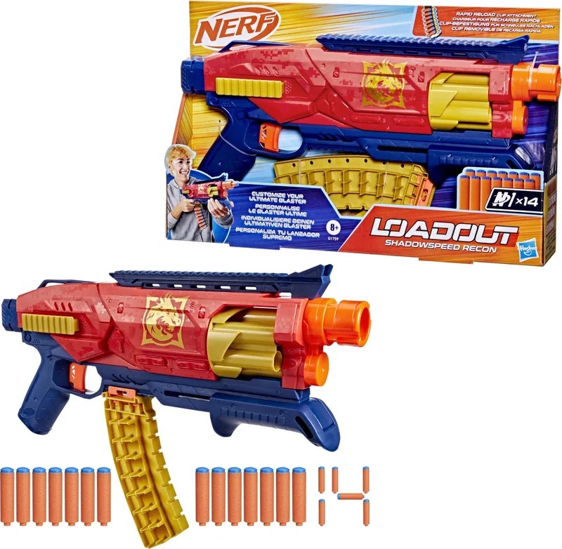 Loadout Shadowspeed Recon Blaster met 14 N1-darts by Nerf in Orange – product photo