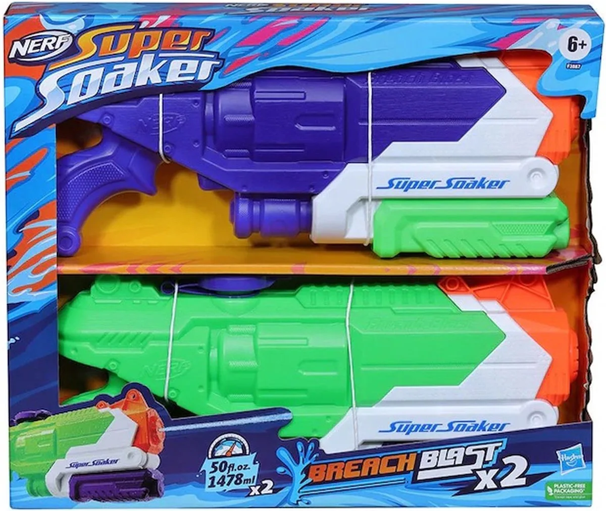 Super Soaker Breach Blast - 2 Pack von Nerf in Grün – Produktfoto