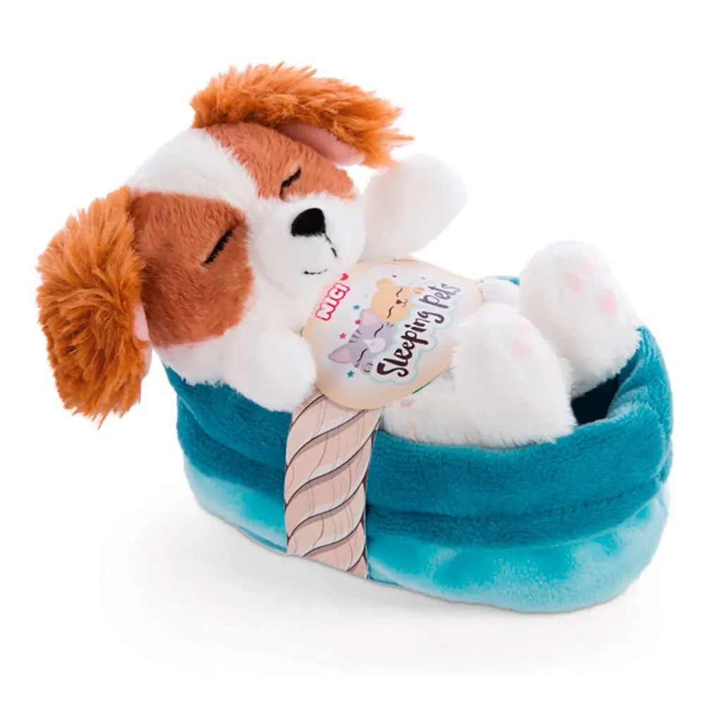 Chiot Cocker Spaniel Endormi Dans Un Panier Avec Un Ours En Peluche 12 Cm de NICI – photo du produit