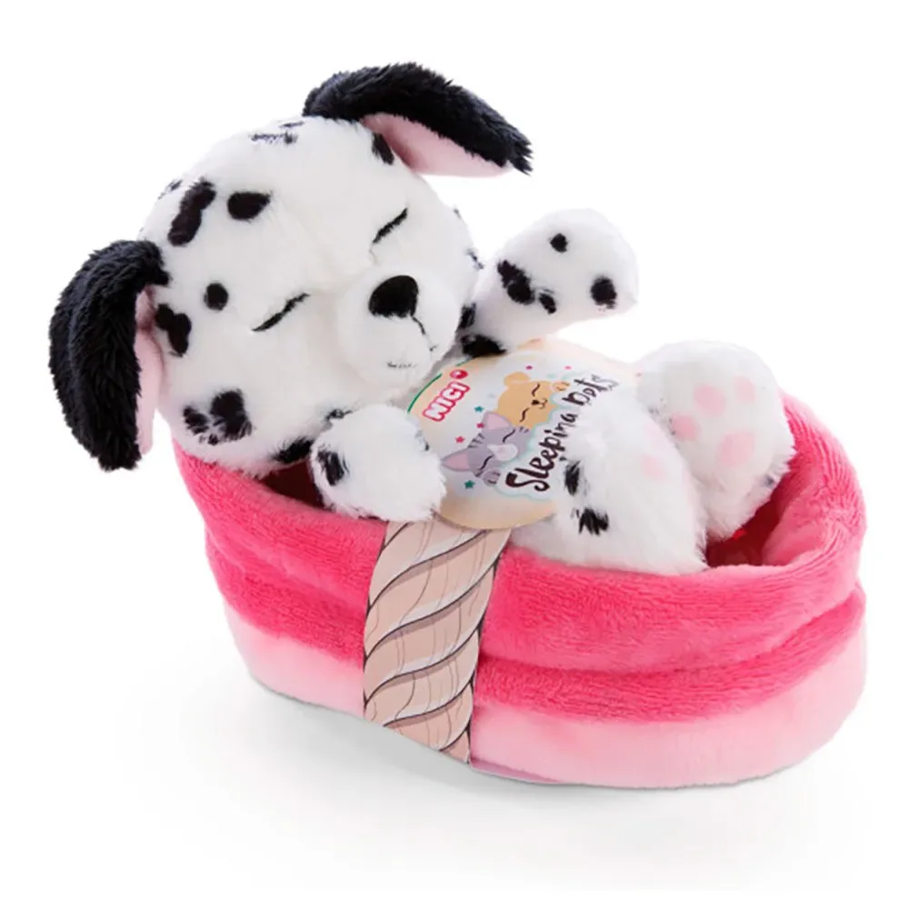 Dalmatische Puppy Slaapt In Mand Met Teddybeer 12 Cm by NICI – product photo
