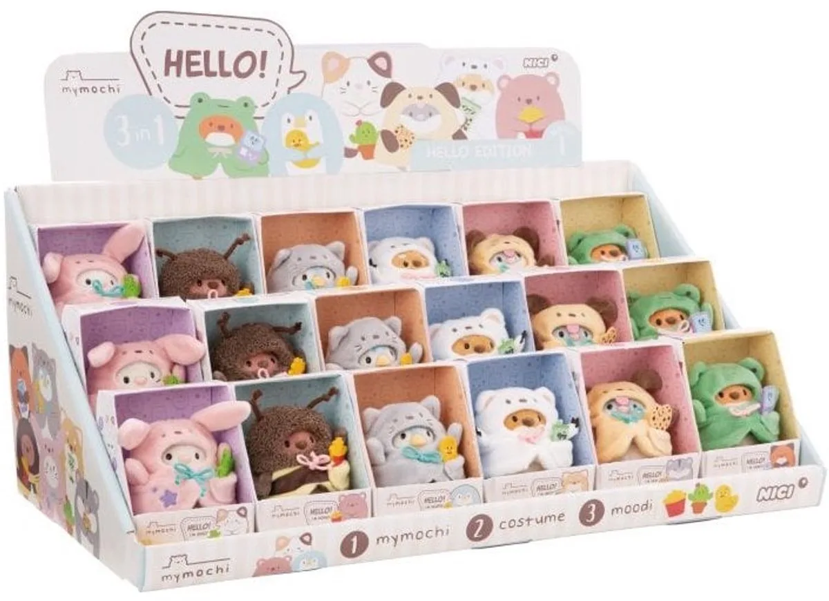 knuffeldier speelgoed mymochi 8cm cadeau set - pluche collectie. från NICI i Flerfärgad – produktbild