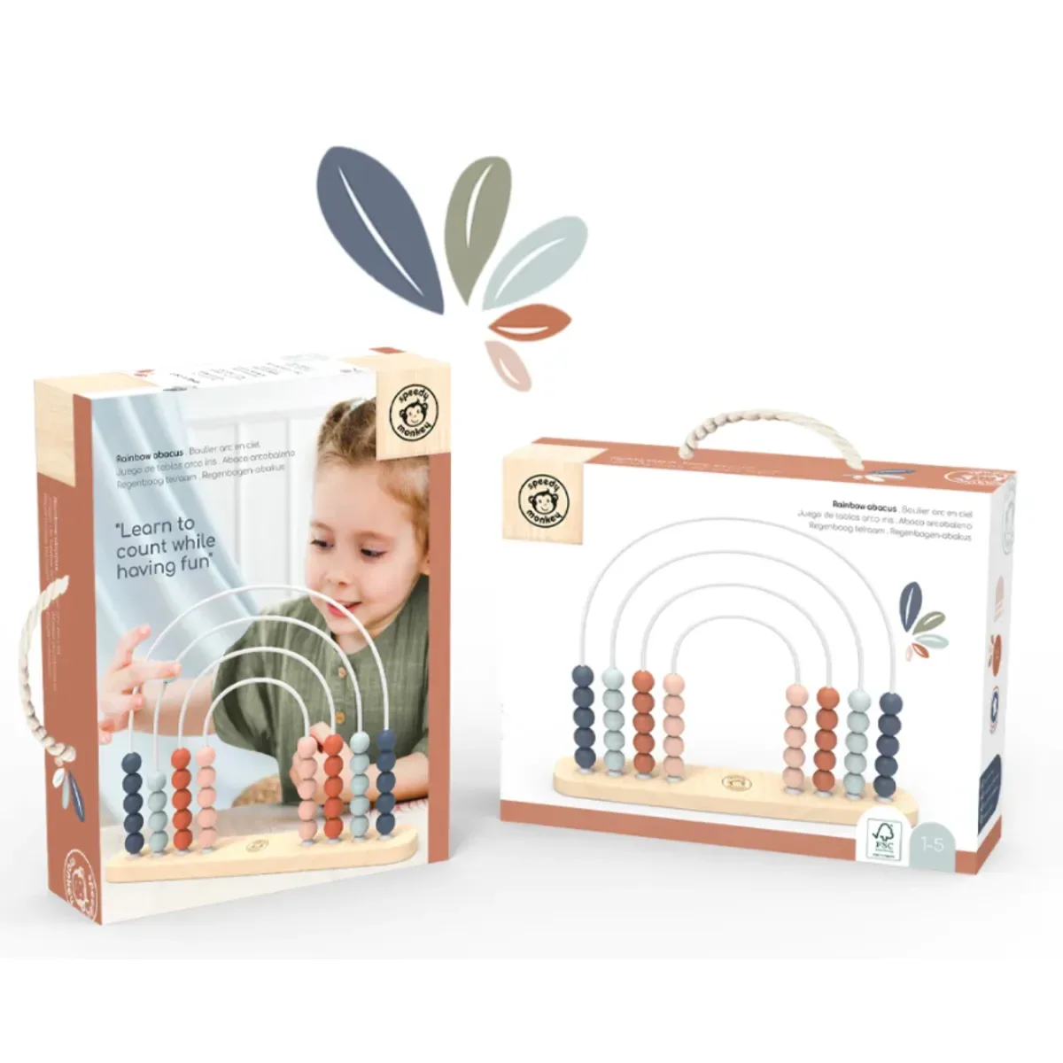 SP101 Regenbogen-Abakus 31,8x6,9x24,6cm van NICI – productfoto