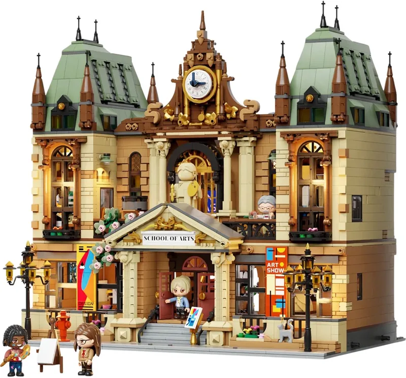 Pantasy, 3D Bouwblokjes, Modular Building, School of Arts, 85036, 38,5x25,6x37,6cm by Pantasy in Bruin – product photo