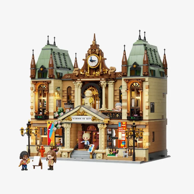 Pantasy, 3D Bouwblokjes, Modular Building, School of Arts, 85036, 38,5x25,6x37,6cm by Pantasy in Brown – product photo 3 of 5