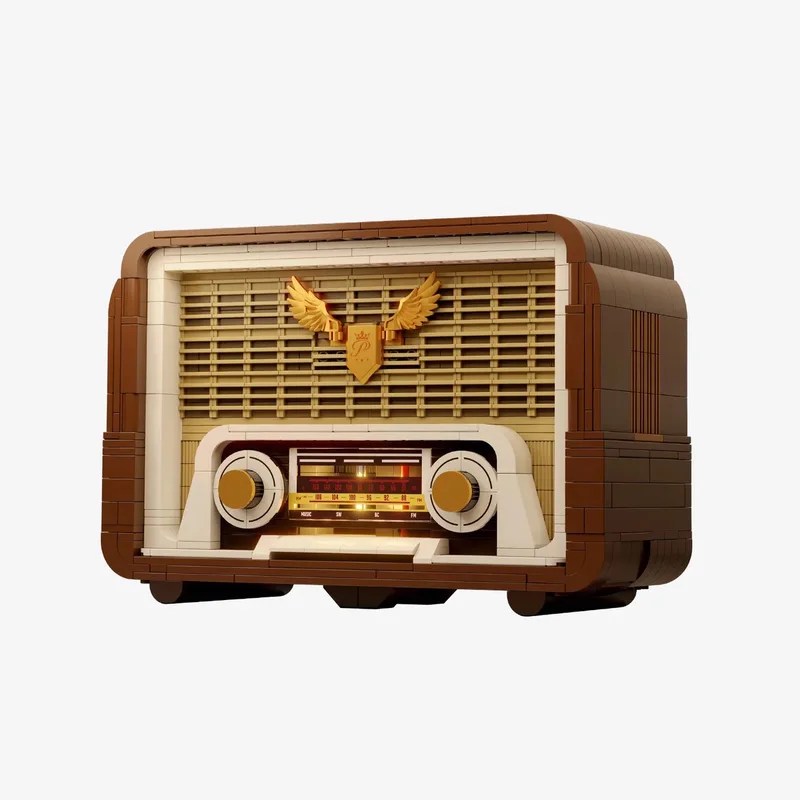 Pantasy, 3D Bouwblokjes, Retro collection, Radio, 85048, 22,4x9,6x15,1cm van Pantasy in Alle bruintinten – productfoto