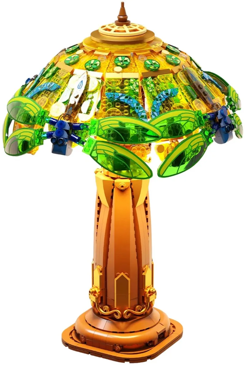 Pantasy, 3D Bouwblokjes, Retro collection, Stained Glass Table Lamp, 85042, 23,5x23,5x36,1cm von Pantasy in Bruin – Produktfoto