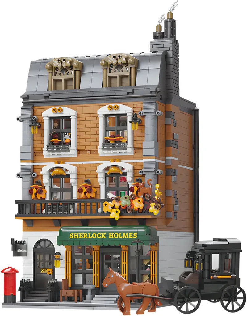 Pantasy 85014 Sherlock Holmes bouwset incl 5 minifigures | Classic Creator Modular Building | Expert Architecture Modelbouw | Technisch Educatief Speelgoed voor volwassenen & kinderen | DIY gebouwen geschikt voor Lego | Bouwdoos met 4033 bouwstenen från Pantasy i Architecture Sherlock Holmes Apartement, 4033 bouwblokken – produktbild
