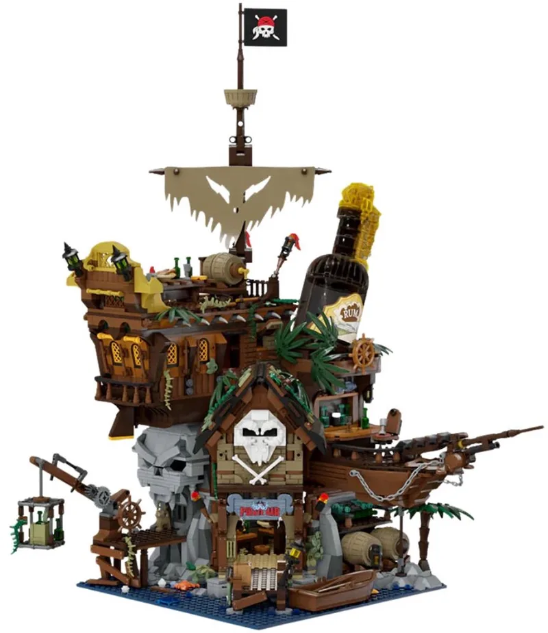 Pantasy 85022 Piraten Eiland bouwset | Caribbean Adventure Modelbouw | Educatief Creator STEM piratenschip speelgoed bouwpakketten voor kinderen & volwassenen | DIY Island of the Pirates geschikt voor Lego | Bouwdoos met 2858 bouwstenen by Pantasy in Multicolour – product photo