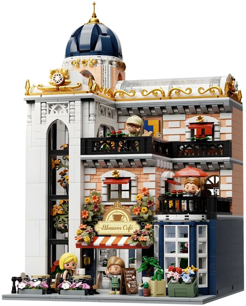 Pantasy 85032 Bloemen Blossem Cafe bouwset incl 4 minifigures | Classic Creator Modular Building | Expert Architecture Modelbouw | Technisch Educatief Speelgoed voor volwassenen & kinderen | Mega gebouwen geschikt voor Lego | Bouwdoos met 2826 bloks von Pantasy in Architecture Blossum Cafe, 2826 bouwblokken – Produktfoto
