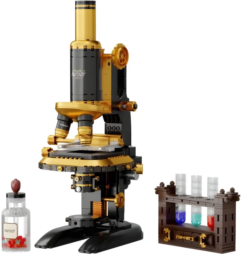 Pantasy 85034 Retro Classic Microscope bouwset | Mega icons creator modelbouw | Technisch microscoop constructie educatief speelgoed bouwpakketten voor volwassenen & kinderen | DIY expert leerzaam decoratie gechikt voor lego | Bouwdoos met 1107 bloks by Pantasy in Retro – Microscoop,. – product photo