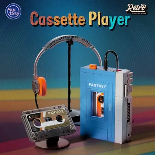Pantasy 85039 Retro Classic Cassette Player bouwset | Walkman icons creator modelbouw | Vintage muziek speler constructie educatief speelgoed bouwpakketten voor volwassenen & kinderen | DIY apparaat gechikt voor lego | Bouwdoos met 569 bouwstenen by Pantasy in Retro – Cassette Player – product photo 3 of 5