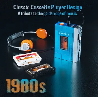 Pantasy 85039 Retro Classic Cassette Player bouwset | Walkman icons creator modelbouw | Vintage muziek speler constructie educatief speelgoed bouwpakketten voor volwassenen & kinderen | DIY apparaat gechikt voor lego | Bouwdoos met 569 bouwstenen by Pantasy in Retro – Cassette Player – product photo 4 of 5