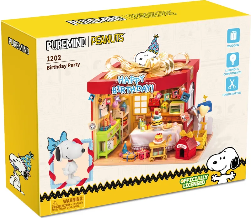 Snoopy Birthday Party - Bouwbare klok en feesttafel - Cadeau-doos by Pantasy in Multi – product photo