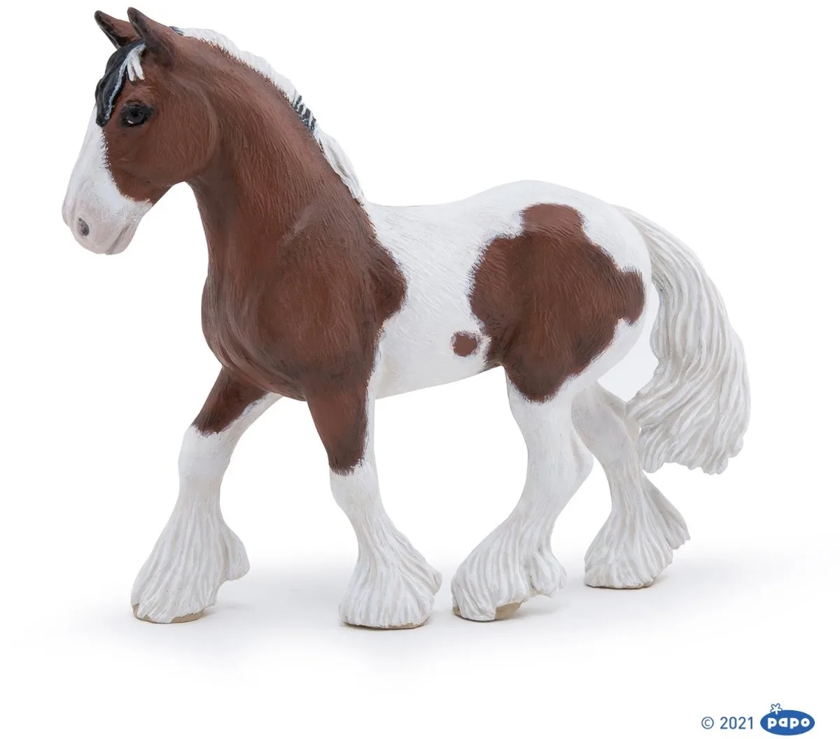 Horses Paard Tinker Merrie 51570 de Papo en Marron – photo du produit