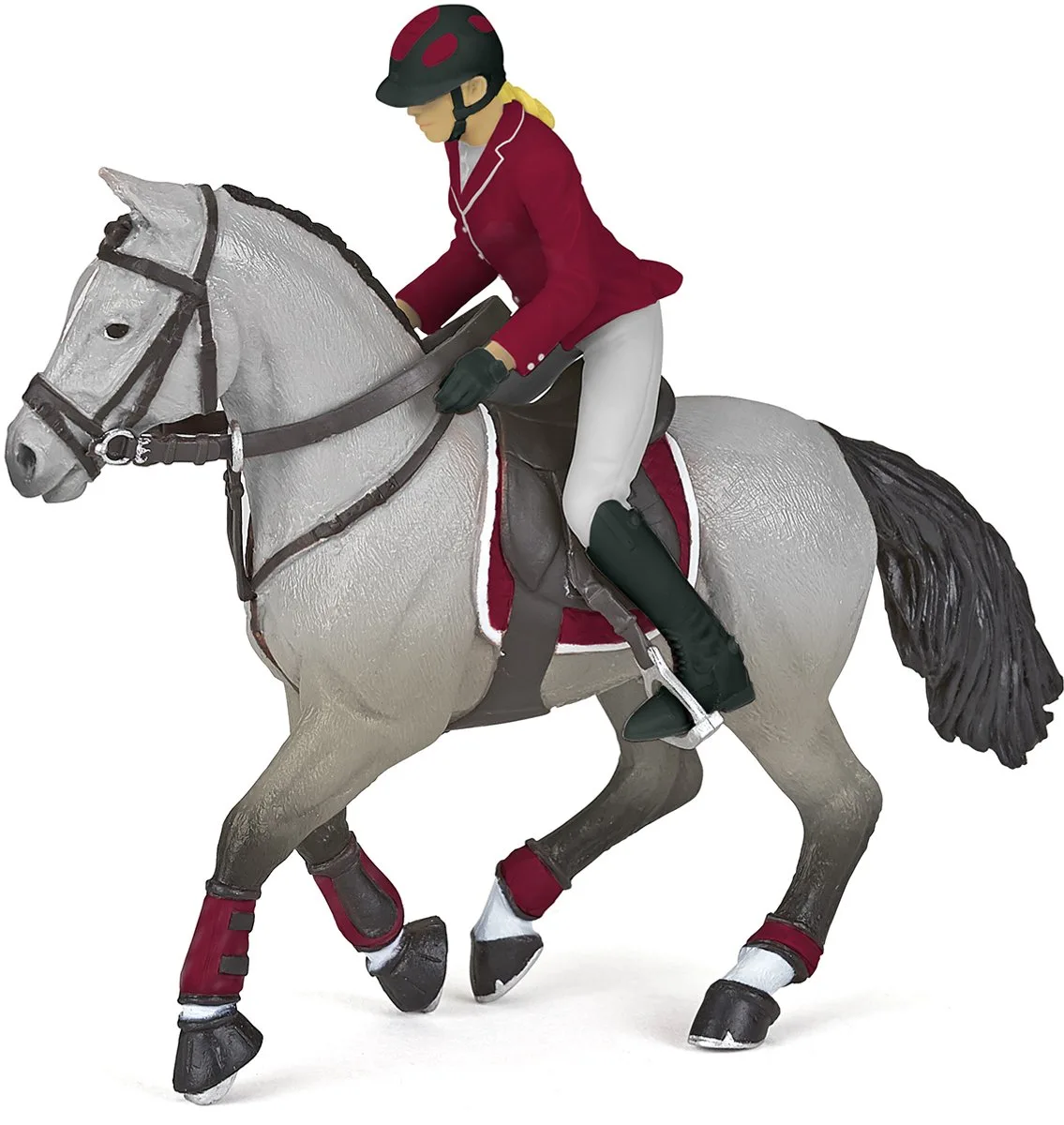Horses Wedstrijdpaard met Ruiter 51563 de Papo en Gris – photo du produit