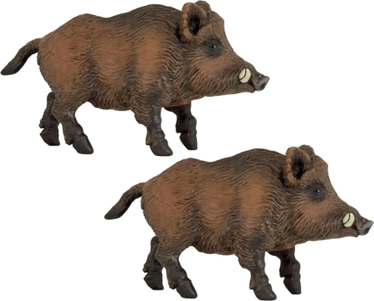 Set van 2x stuks plastic speelgoed dieren figuur wild zwijn 9,5 cm von Papo in Mehrfarbig – Produktfoto