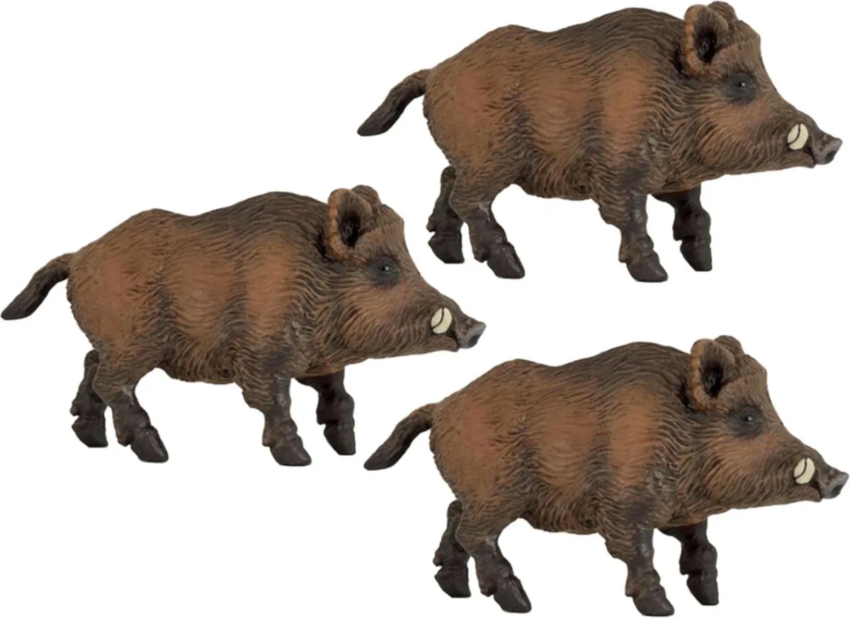 Set van 3x stuks plastic speelgoed dieren figuur wild zwijn 9,5 cm von Papo in Mehrfarbig – Produktfoto