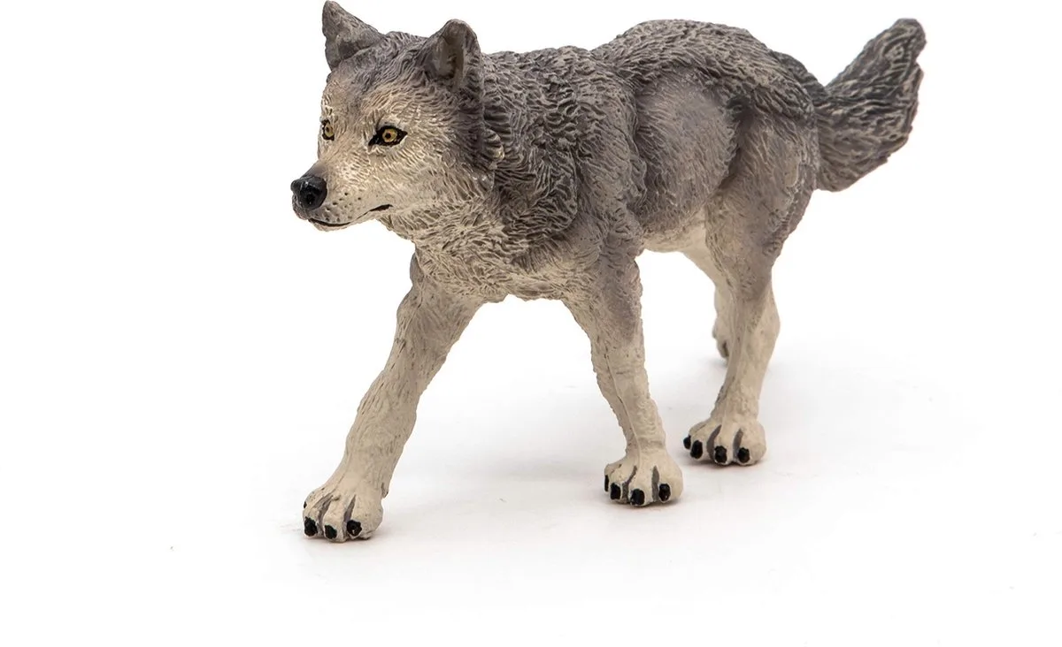 Speelfiguur - Bosdier - Grijze wolf de Papo en "grijze – photo du produit