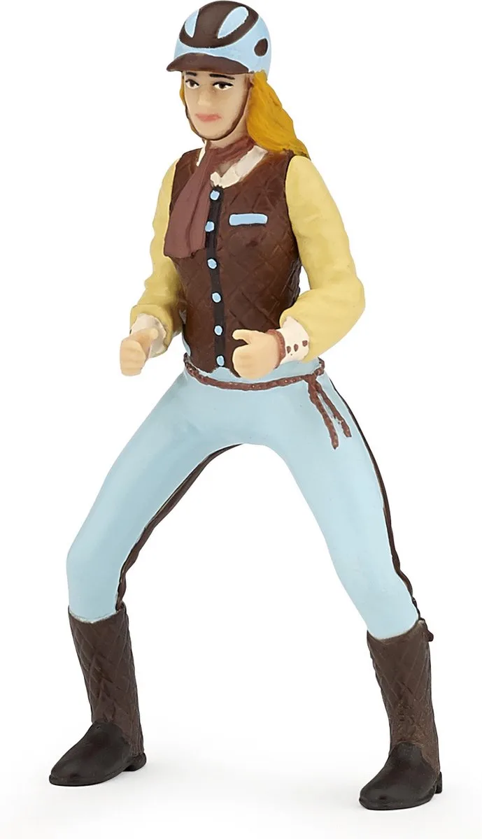 Speelfiguur - Mens - Amazone - Blauwe paardrijbroek van Papo in Blauw – productfoto