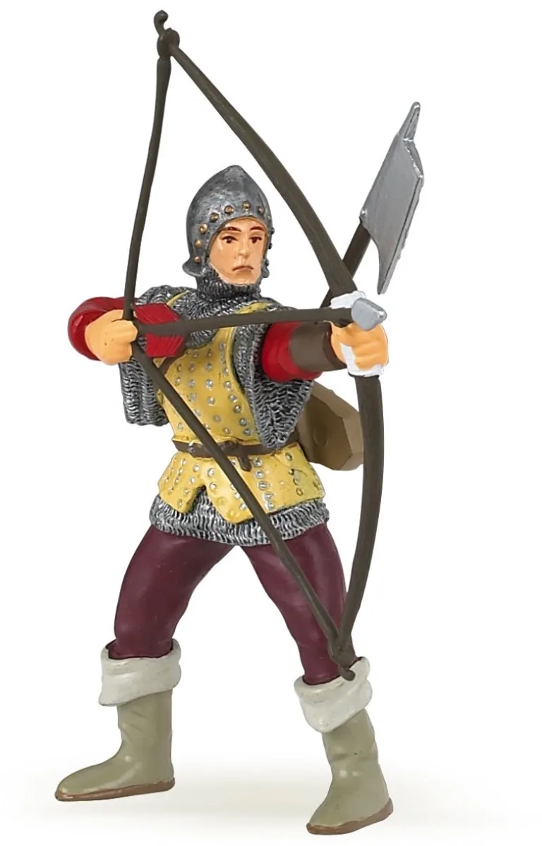 Speelfiguur - Mens - Ridder - Met pijl & boog - Rood de Papo en "rood – photo du produit