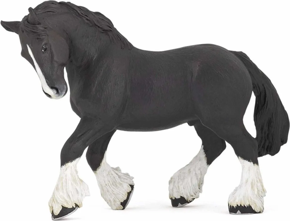 Speelfiguur - Paard - Shire hengst de Papo en Noir – photo du produit