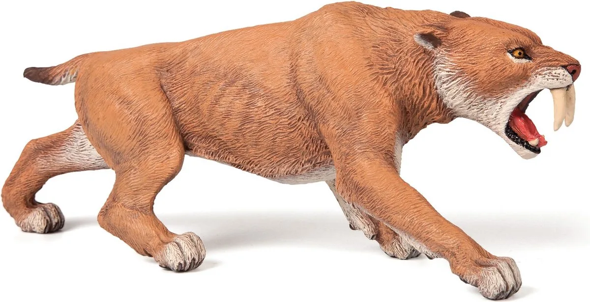 Speelfiguur - Prehistorie - Sabeltandtijger - Smilodon van Papo in Meerkleurig – productfoto
