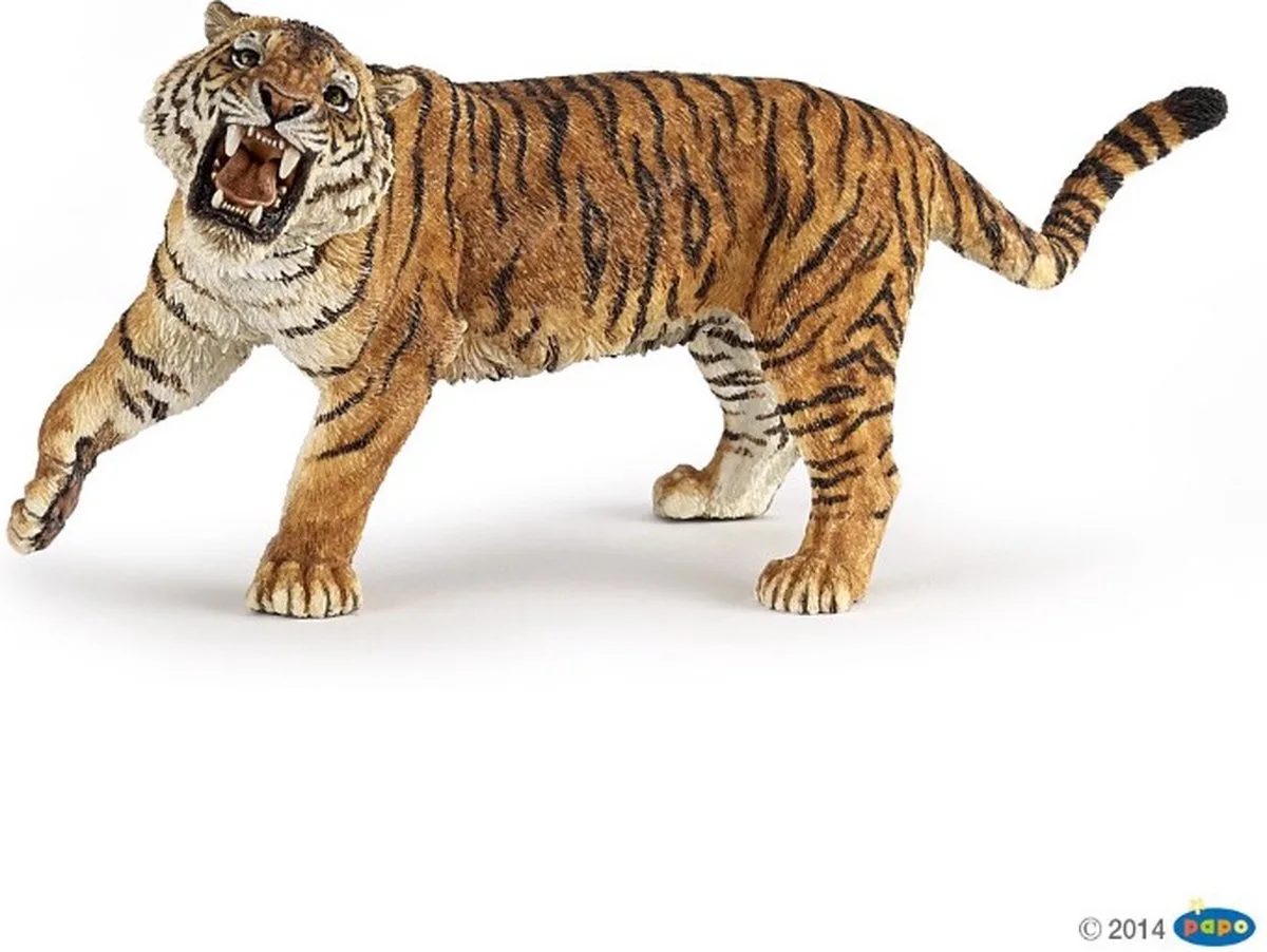 Speelfiguur - Wild dier - Tijger - Brullend från Papo i Flerfärgad – produktbild