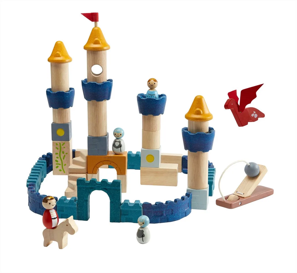 Houten Speelgoed Kasteel Blokken-Orchard de PlanToys en Multicolore – photo du produit