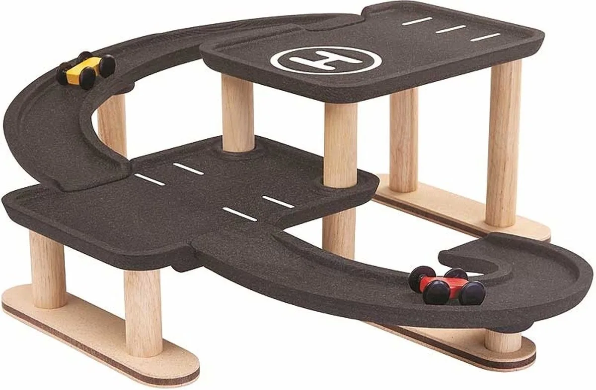 Houten Speelgoed Race N Play Parkeergarage. von PlanToys in Blank – Produktfoto