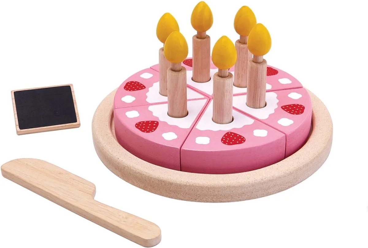Houten Speelgoed Verjaardagstaart set. von PlanToys in Mehrfarbig – Produktfoto