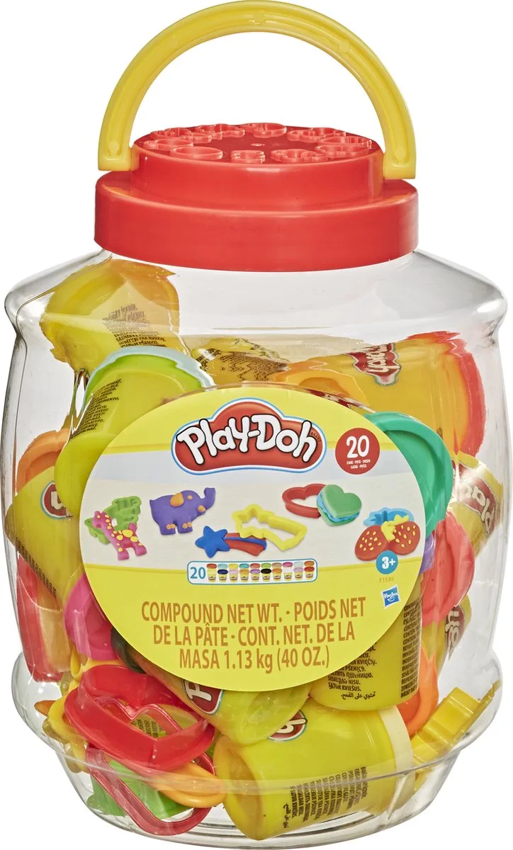 Bucket of Fun - Boetseerklei - 14 gereedschappen - 20 potjes klei by Play-Doh in Multicolour – product photo