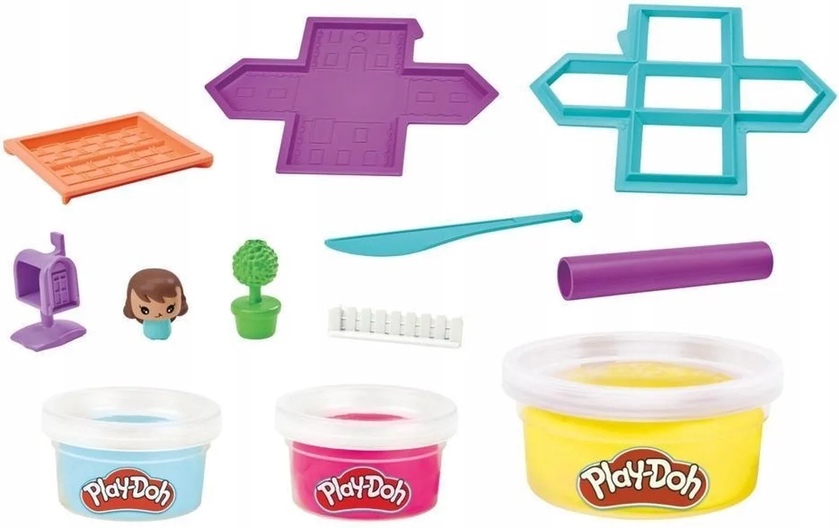 Builder - Bouw je eigen huisje / poppenhuis - Met klei en boetseer accesoires + Speelfiguur meisjes by Play-Doh in Multicolour – product photo