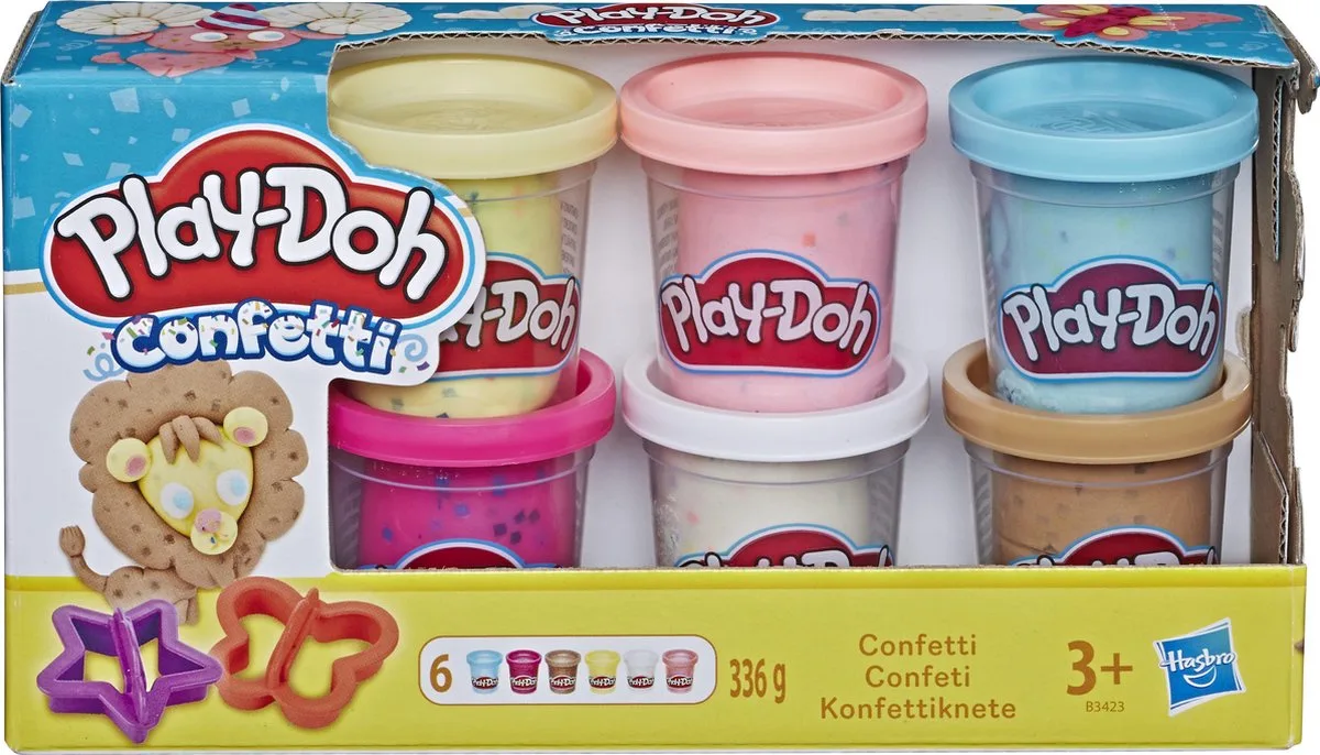 Confetti Doh 6-Pack fra Play-Doh i 6 potjes – confetti – produktbillede