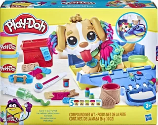 Dierenarts Speelset - Boetseerklei - Inclusief 5 Play-Doh potjes - Knutselen voor kinderen de Play-Doh en Multicolore – photo du produit 1 sur 6