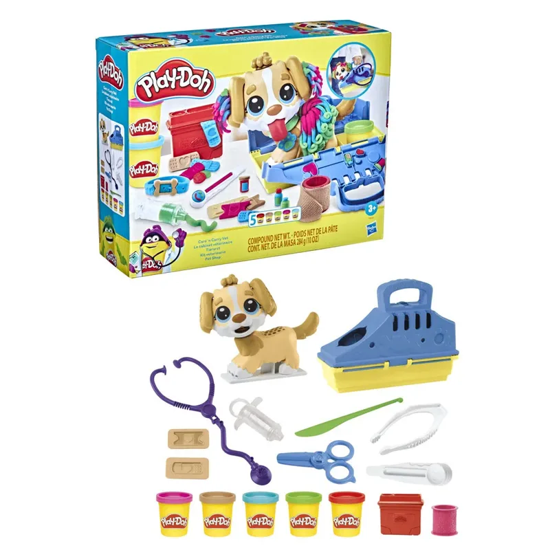 Dierenarts Speelset - Boetseerklei - Inclusief 5 Play-Doh potjes - Knutselen voor kinderen de Play-Doh en Multicolore – photo du produit 2 sur 6