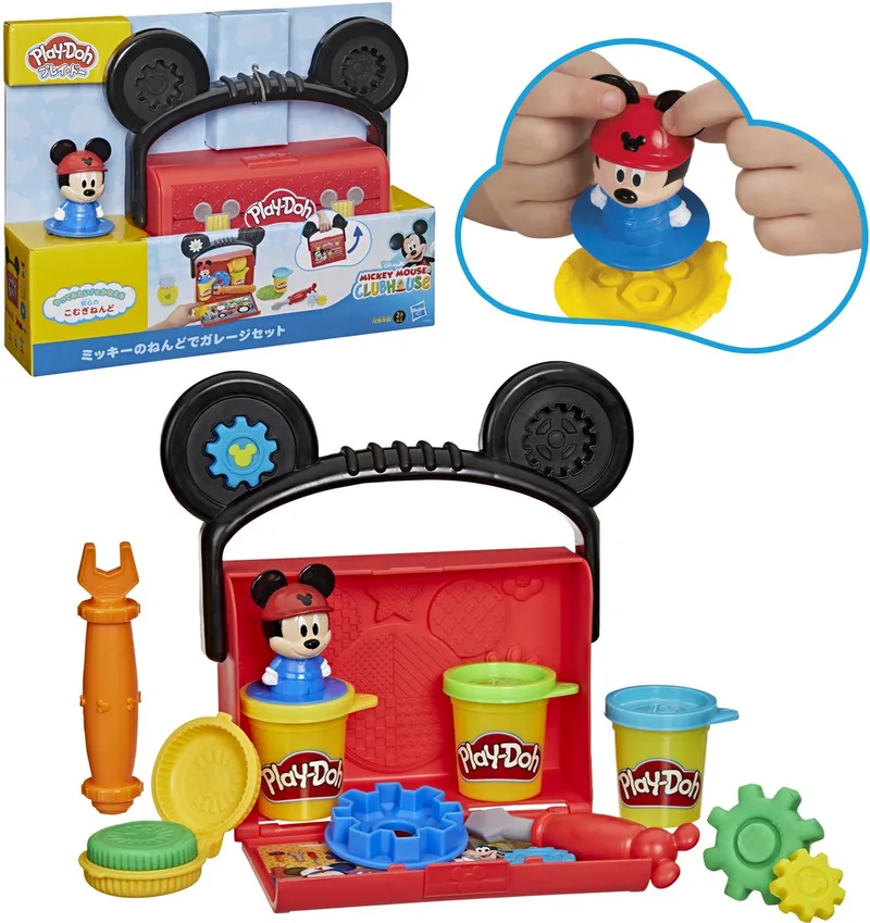 Disney Junior Garage op reis, Mickey-speelgoed von Play-Doh in Rot – Produktfoto