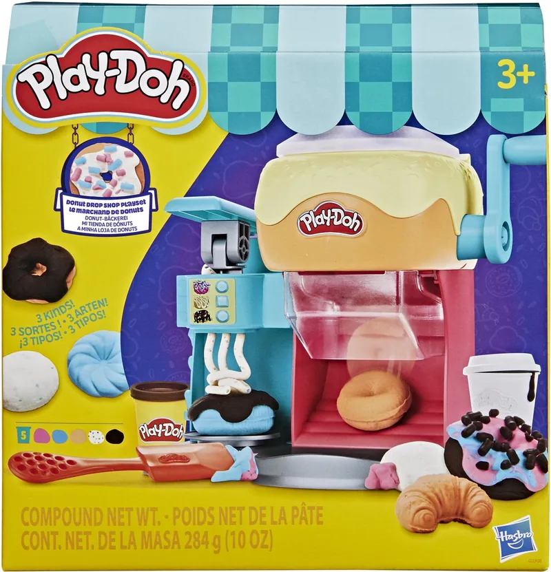 Donutshop - Speelset - Inclusief 5 potjes Klei von Play-Doh in Geel en rood – Produktfoto