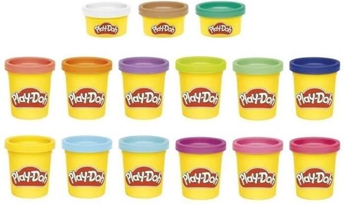 Doos met 15 klassieke kleurenpotten van boetseerklei, voor kinderen de Play-Doh en Multicolore – photo du produit