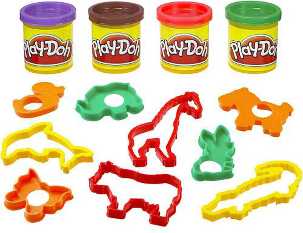 Emmer Dieren met 4 Potjes Klei en 9 Dierenvormpjes von Play-Doh in Mehrfarbig – Produktfoto