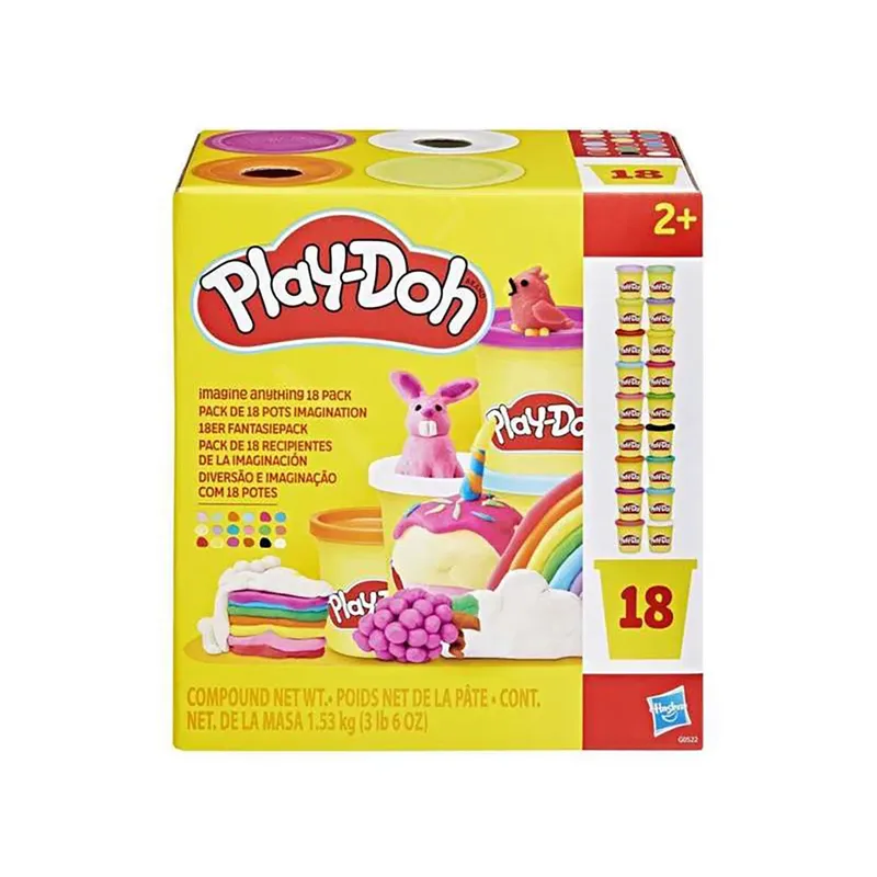 Fantaseer maar raak 18-pack - Boetseerklei kinderen - Speelklei Play-Doy potjes - 18 verschillende kleuren by Play-Doh in Yellow – product photo 2 of 3
