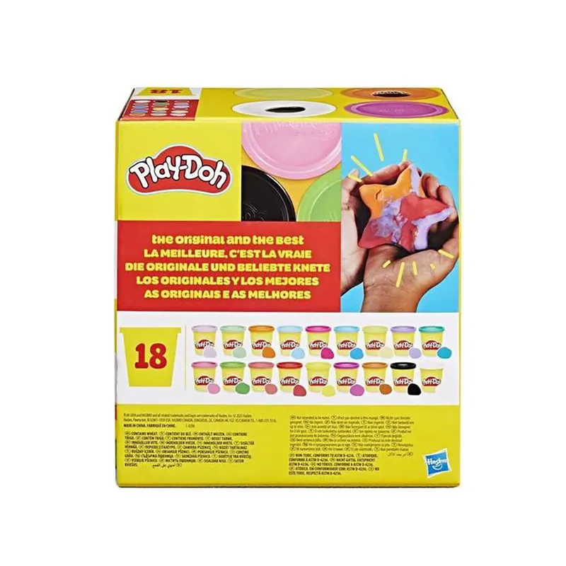 Fantaseer maar raak 18-pack - Boetseerklei kinderen - Speelklei Play-Doy potjes - 18 verschillende kleuren by Play-Doh in Yellow – product photo 3 of 3
